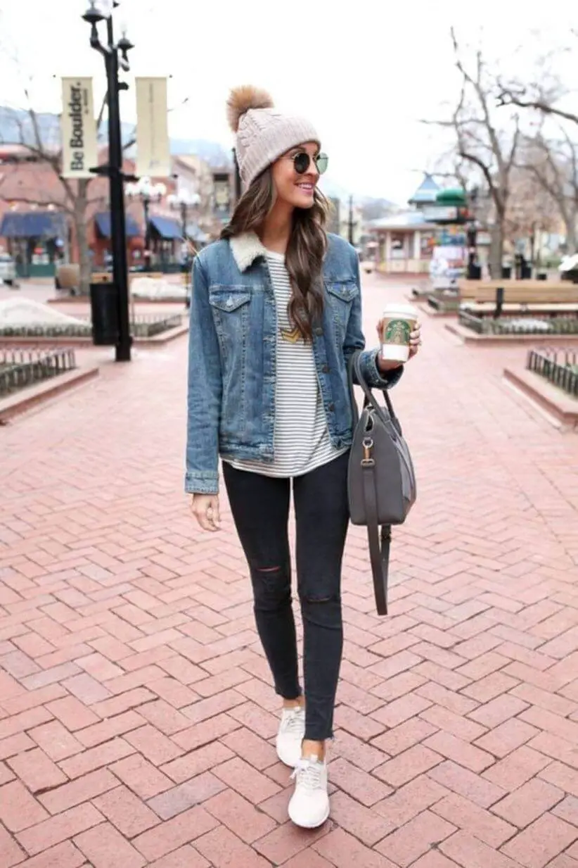 stylish jean jacket outfits